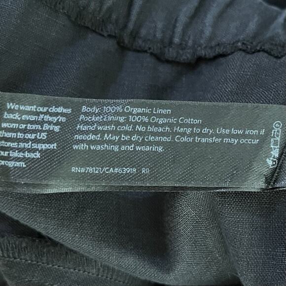 Eileen Fisher 100% Organic Linen Wide Leg Pants Size L Black Capsule Ethical - Picture 7 of 7